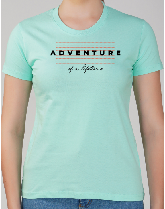 adventure half sleeve women round neck t-shirt
