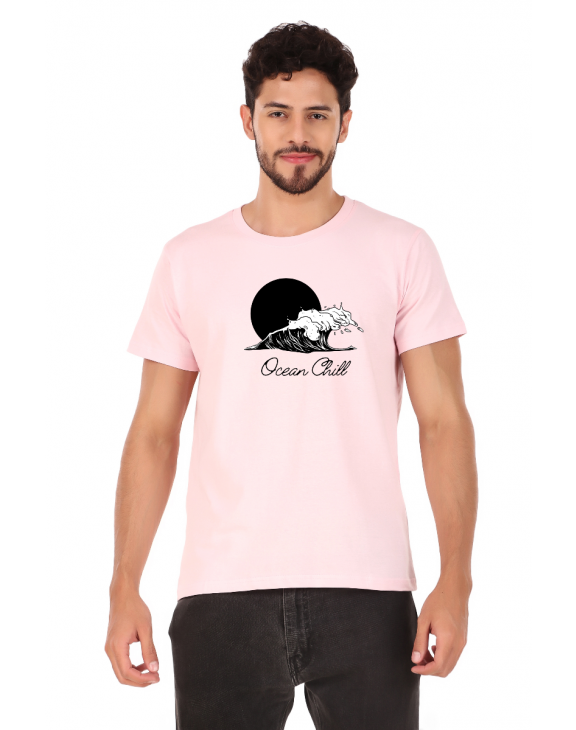 ocean half sleeve men round neck t-shirt