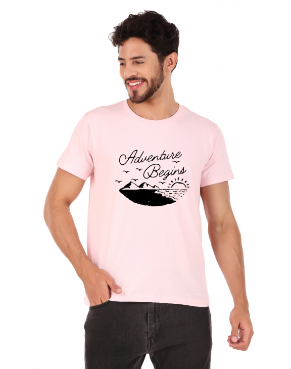adventure half sleeve men round neck t-shirt