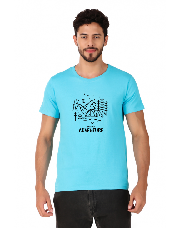adventure half sleeve men round neck t-shirt