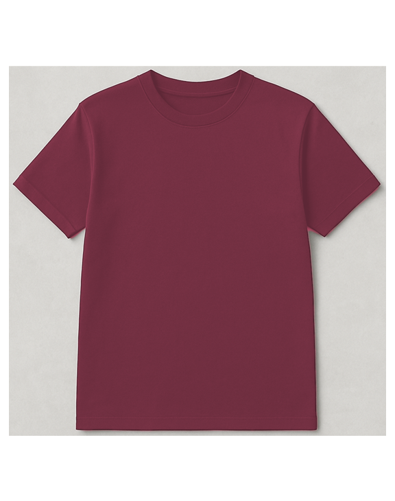 Maroon Round nack  half sleeve men round neck t-shirt