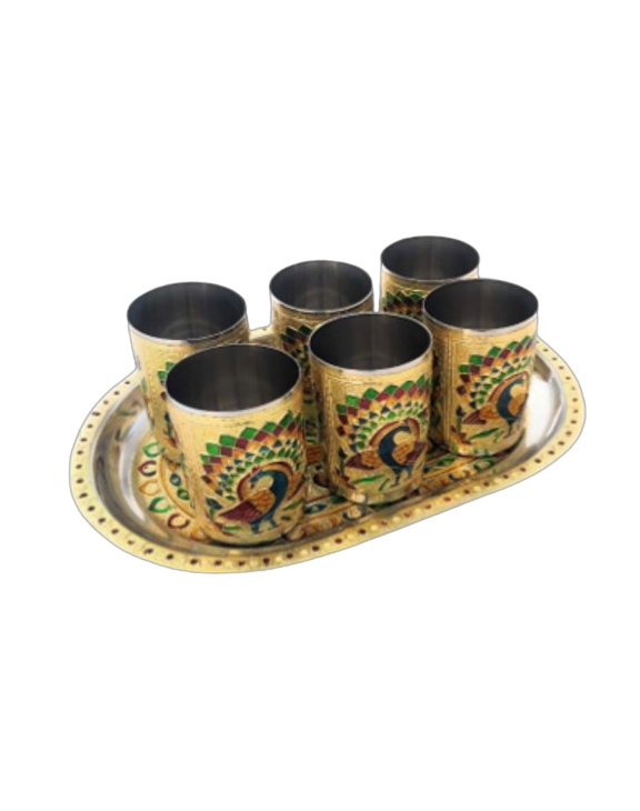 Meenakari Glass Set