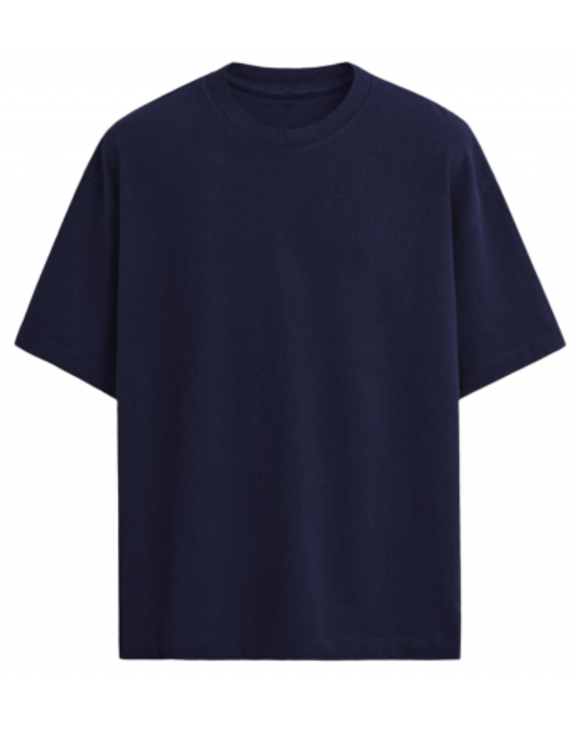 Navy Blue Oversize  half sleeve men round neck t-shirt