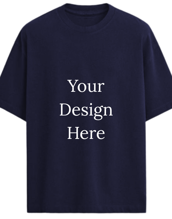 Navy Blue Oversize  half sleeve men round neck t-shirt