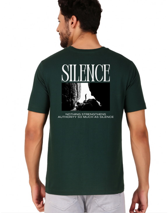 silence half sleeve men round neck t-shirt
