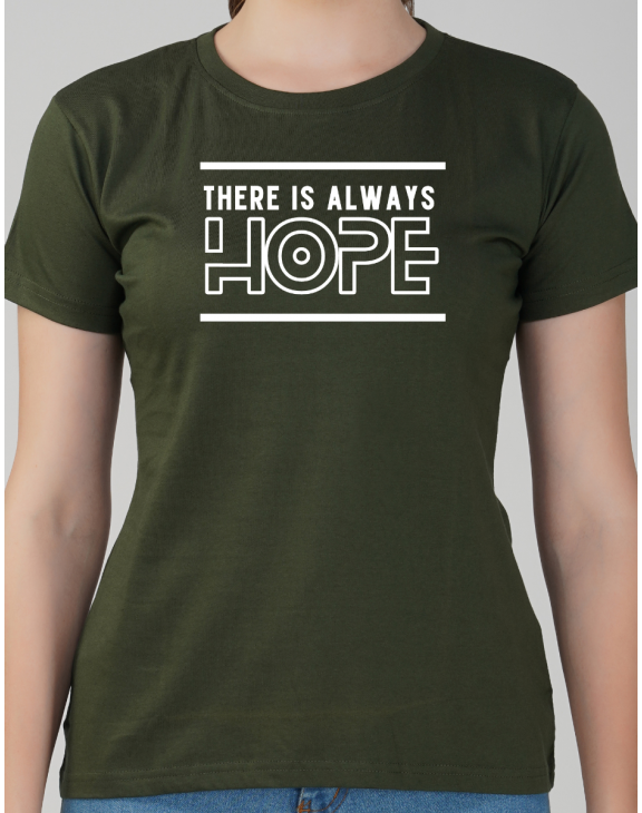 Hope half sleeve women round neck t-shirt