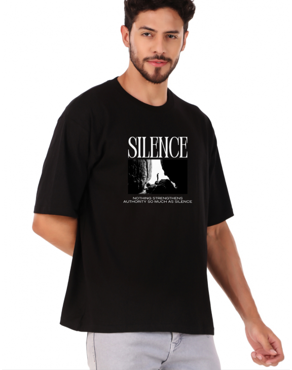 silence half sleeve men round neck t-shirt