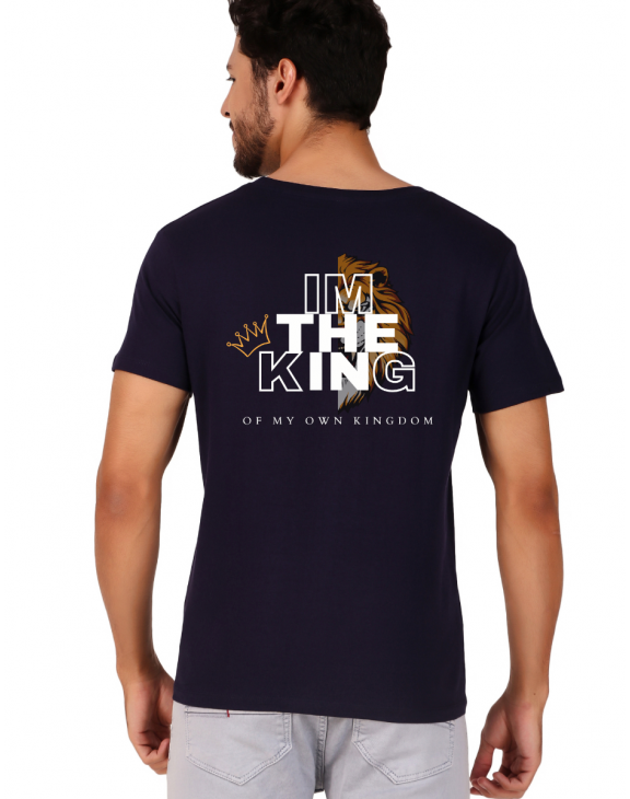 king half sleeve men round neck t-shirt