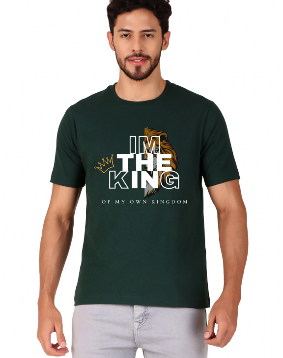 king half sleeve men round neck t-shirt