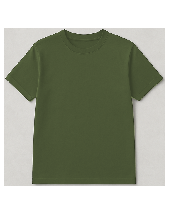 Olivegreen Round Nack  half sleeve men round neck t-shirt