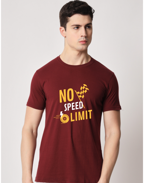 No Speed Limit half sleeve men round neck t-shirt