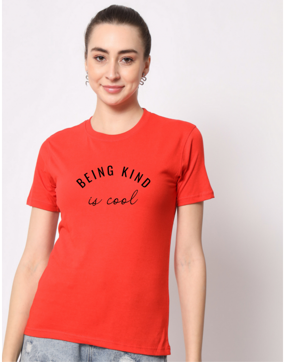 Being kind half sleeve women round neck t-shirt