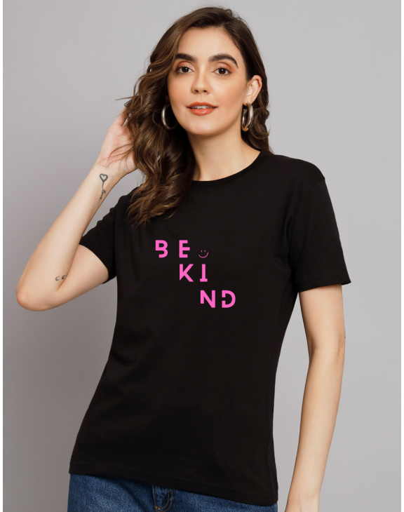 Be kind half sleeve women round neck t-shirt