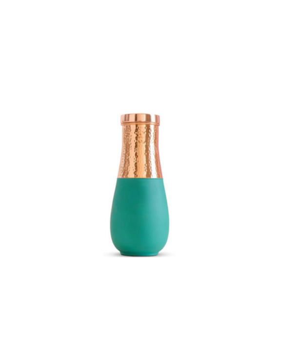 Pure Copper Half Hammered and Silk Finish Vase Shape Bottle