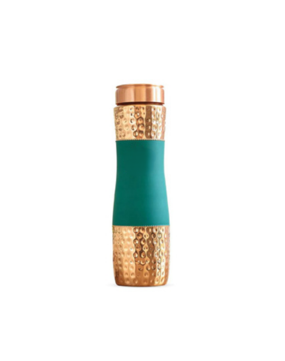 Pure Copper Half Hammered Half Green Colored In Bottle