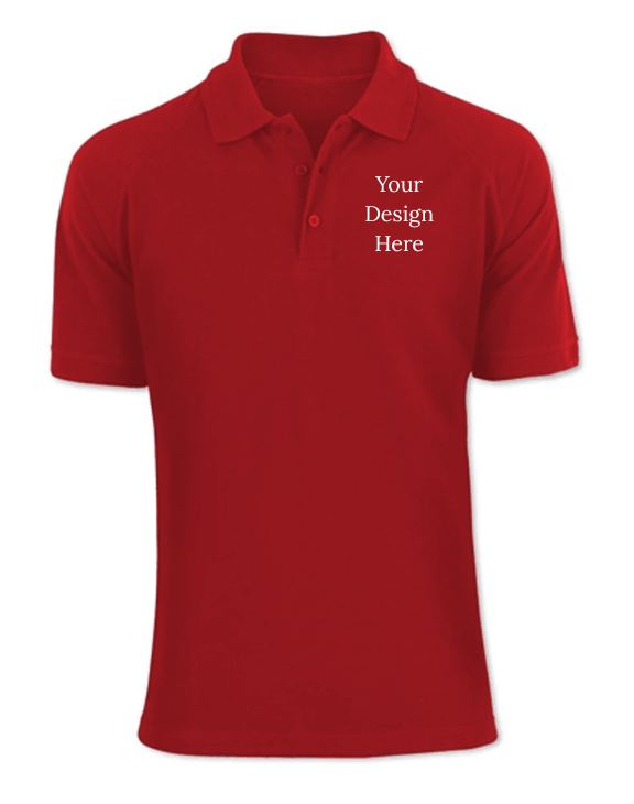 Custom Red Men Polo Neck T-shirt