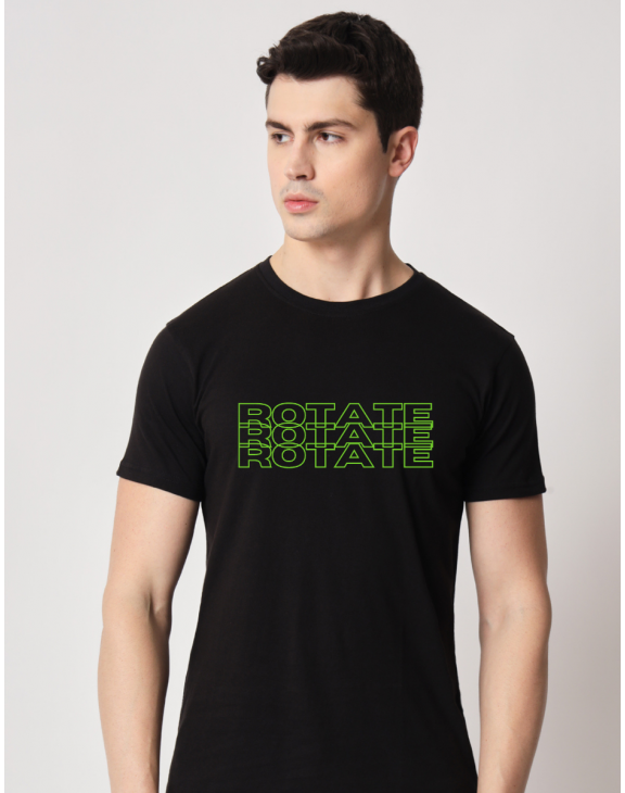 Rotate half sleeve men round neck t-shirt