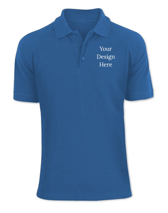 Custom Royal Blue Men Polo Neck T-shirt
