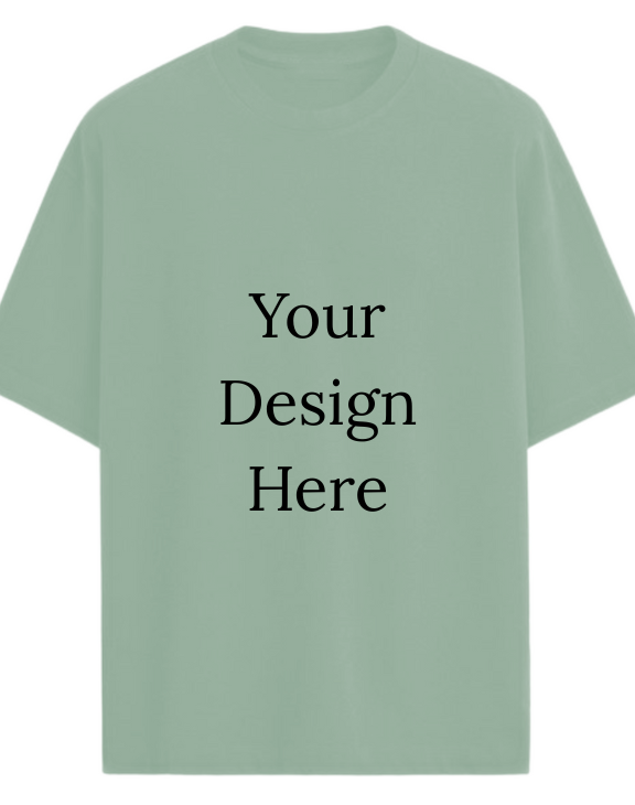 Sage Green Oversize  half sleeve men round neck t-shirt