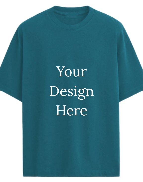 Saphhire Blue Oversize  half sleeve men round neck t-shirt