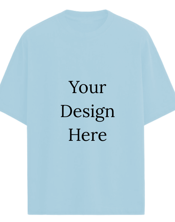 Sky Blue Oversize  half sleeve men round neck t-shirt