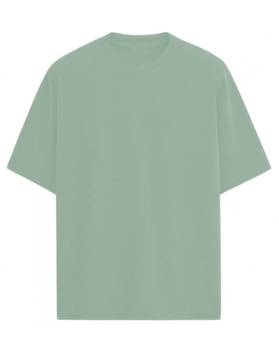 Sage Green Oversize  half sleeve men round neck t-shirt