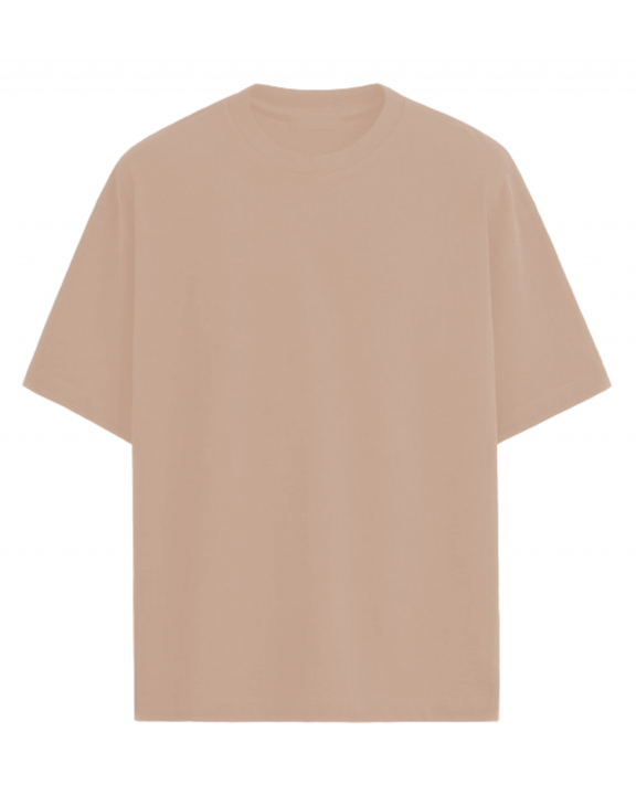 Beige Oversize half sleeve men round neck t-shirt