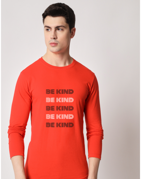 Be kind full sleeve men round neck t-shirt
