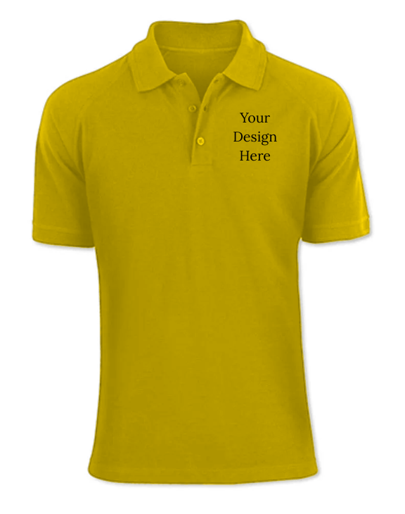 Custom Yellow Men Polo Neck T-shirt