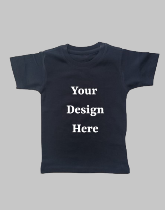 custom design black t shirt half sleeve kids round neck t-shirt