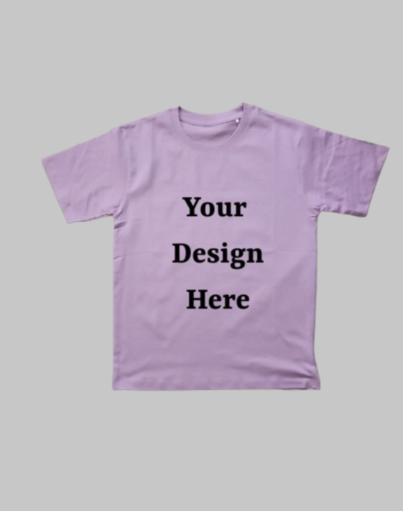 custom design lilac t shirt half sleeve kids round neck t-shirt
