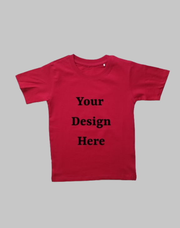 custom design red t shirt half sleeve kids round neck t-shirt