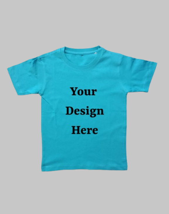 custom design blue t shirt half sleeve kids round neck t-shirt