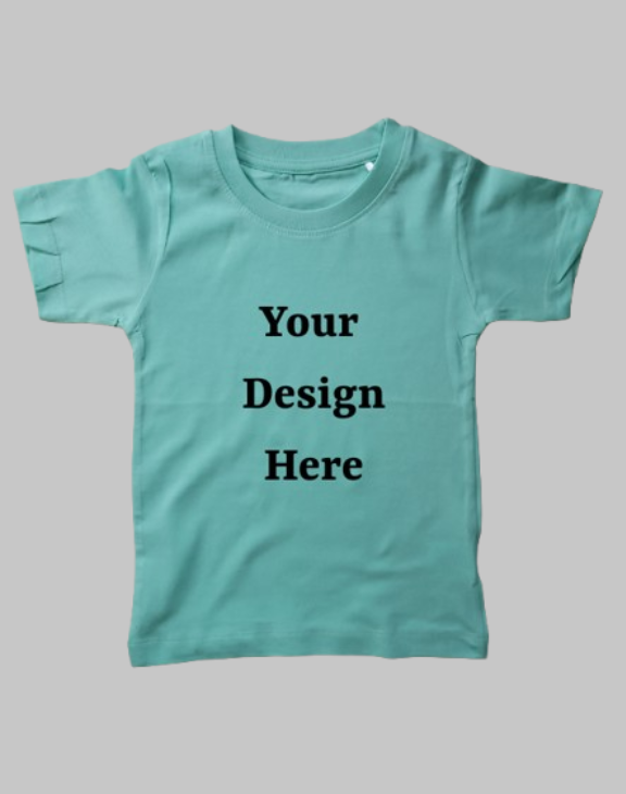 custom design mint t shirt half sleeve kids round neck t-shirt
