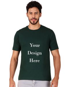 Custom olive green men round neck t-shirt