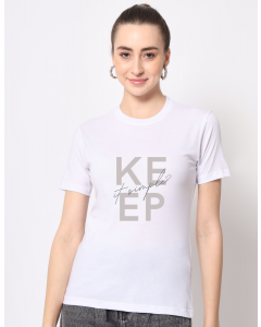 Keep Simple half sleeve women round neck t-shirt