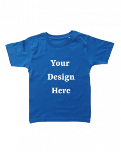 custom design indigo blue t shirt half sleeve kids round neck t-shirt