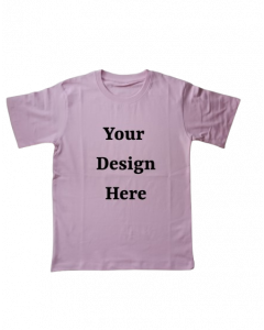 custom design soft pink t shirt half sleeve kids round neck t-shirt