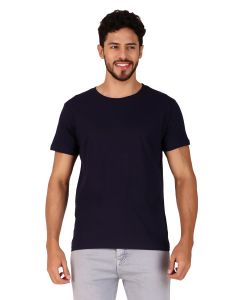 navy blue half sleeve men round neck t-shirt