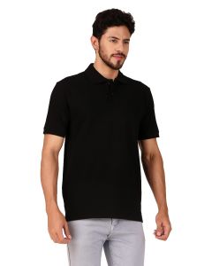 black polo  men polo neck t-shirt