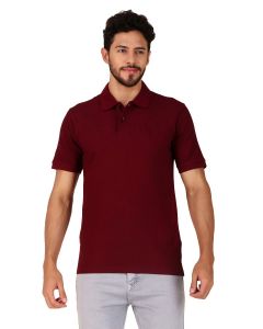 maroon  men polo neck t-shirt