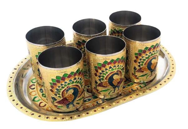 Glass and Tray Set